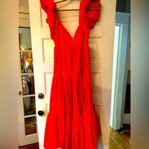 Maxi Orange Tiered Dress